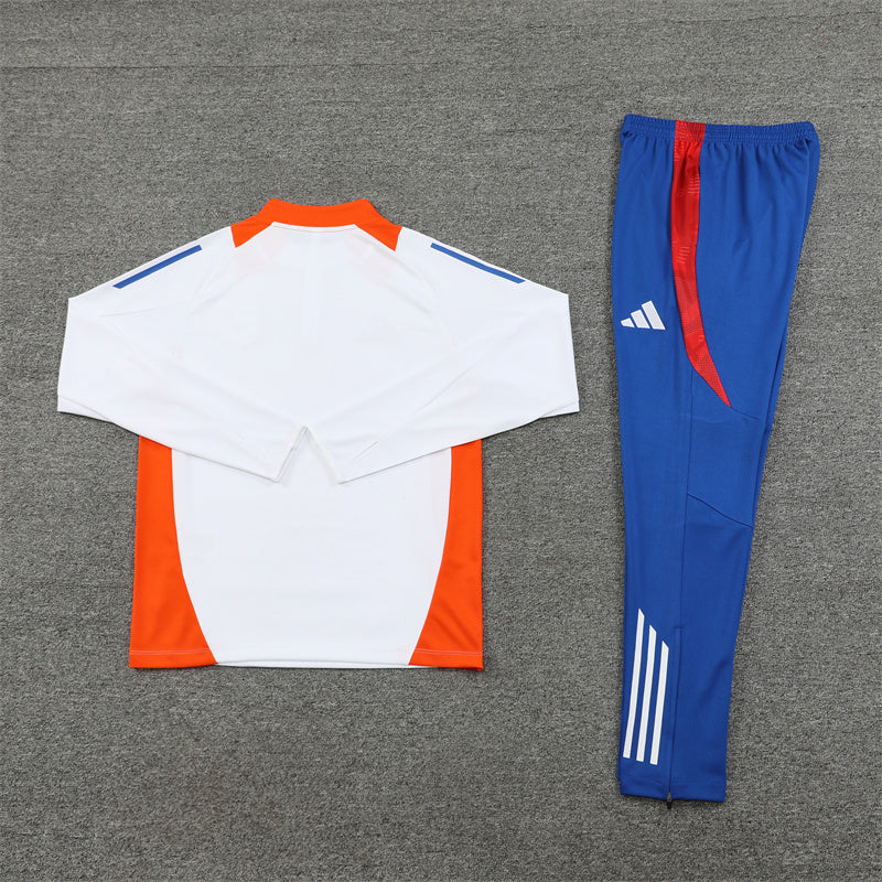 Japan Tracksuit-White, Orange and Dark Blue