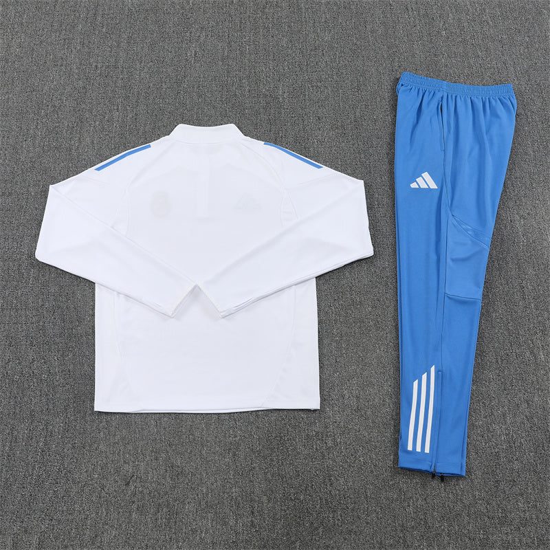 Real Madrid Tracksuit-White and Light Blue