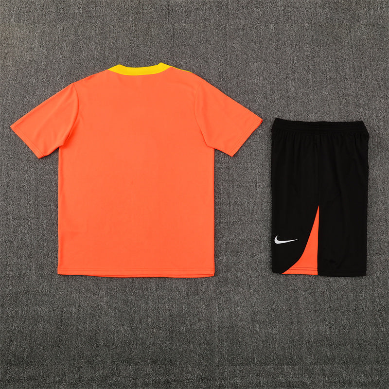 Brazil Shorts Set-Orange and Black