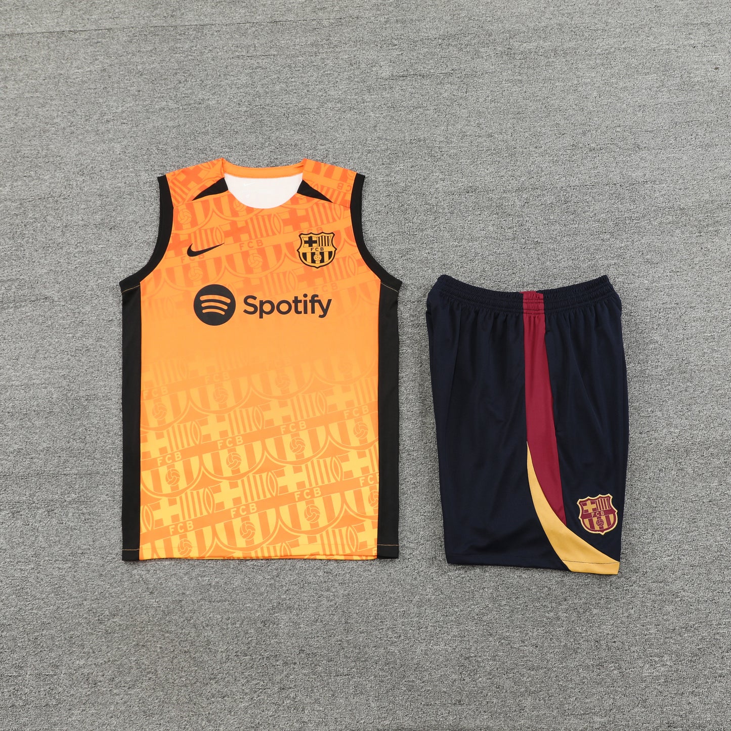 Barcelona Vest Set-Orange and Black