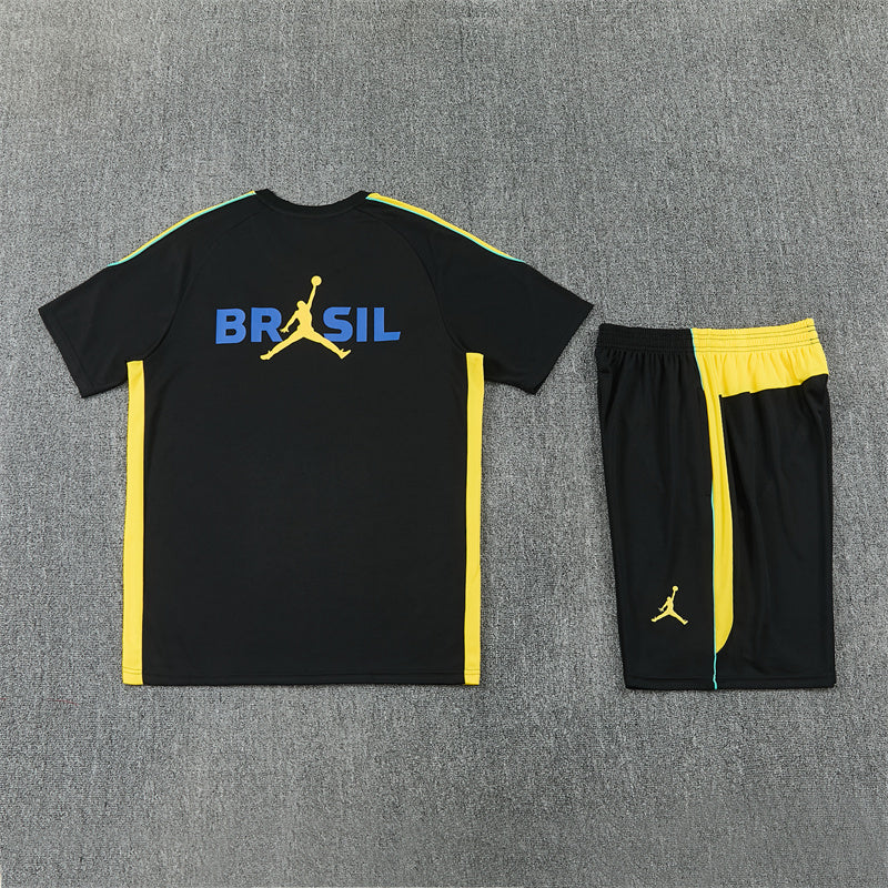 Brazil Shorts Set-Black and Yellow