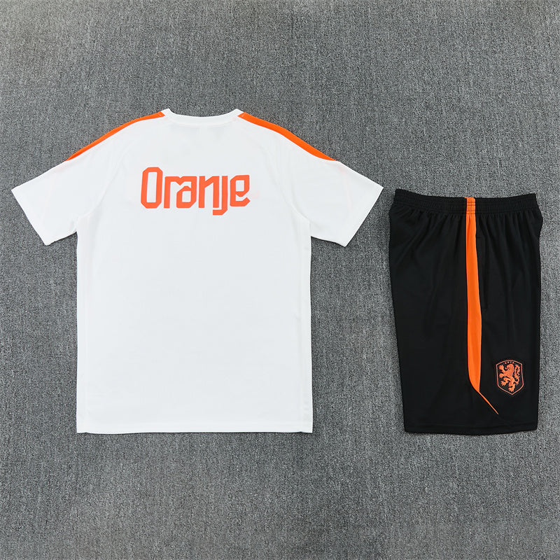 Netherlands Shorts Set-White and Black