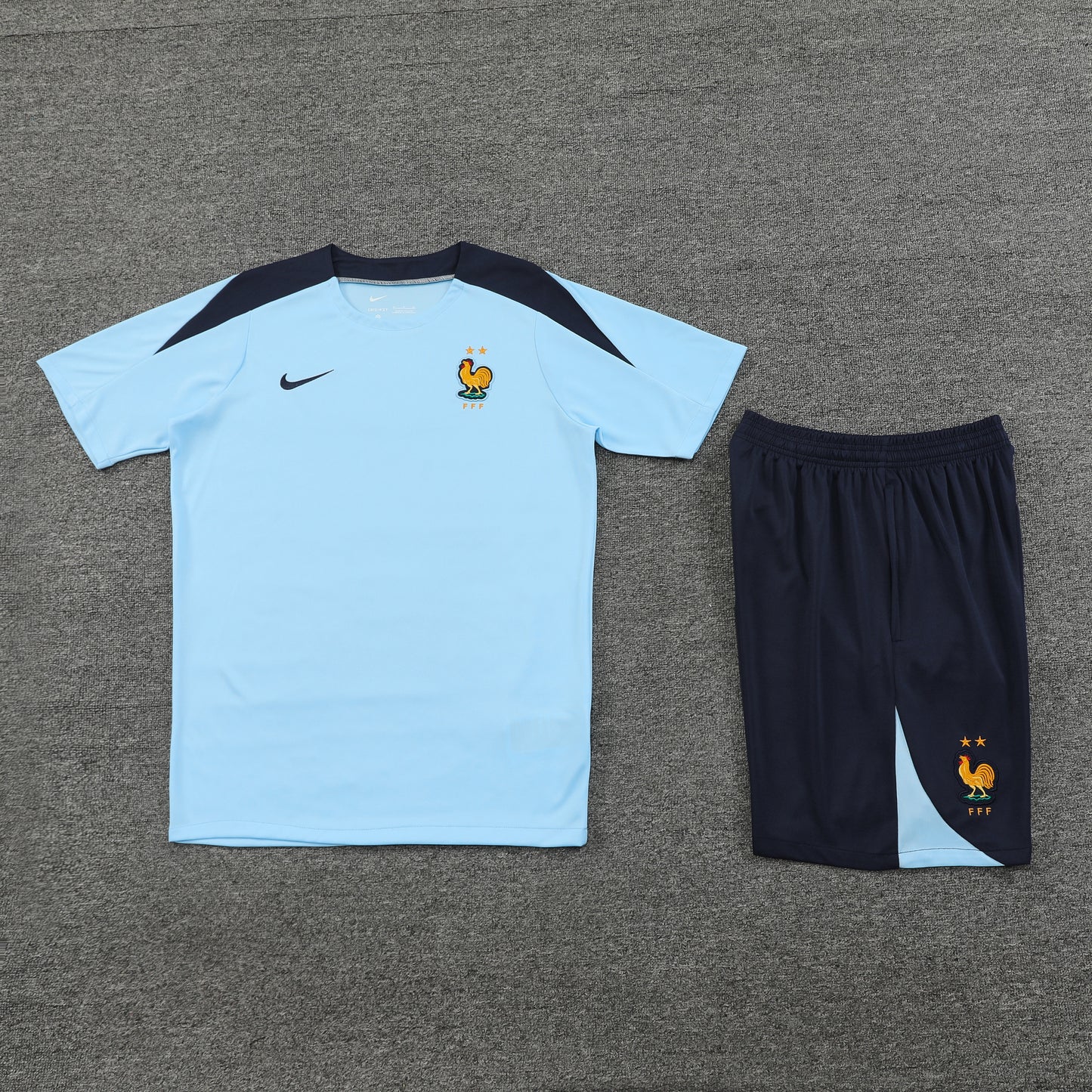 France Shorts Set-Light Blue and Navy Blue