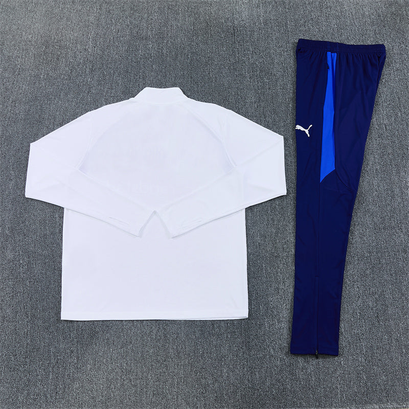Olympique de Marseille Tracksuit-White and Navy Blue