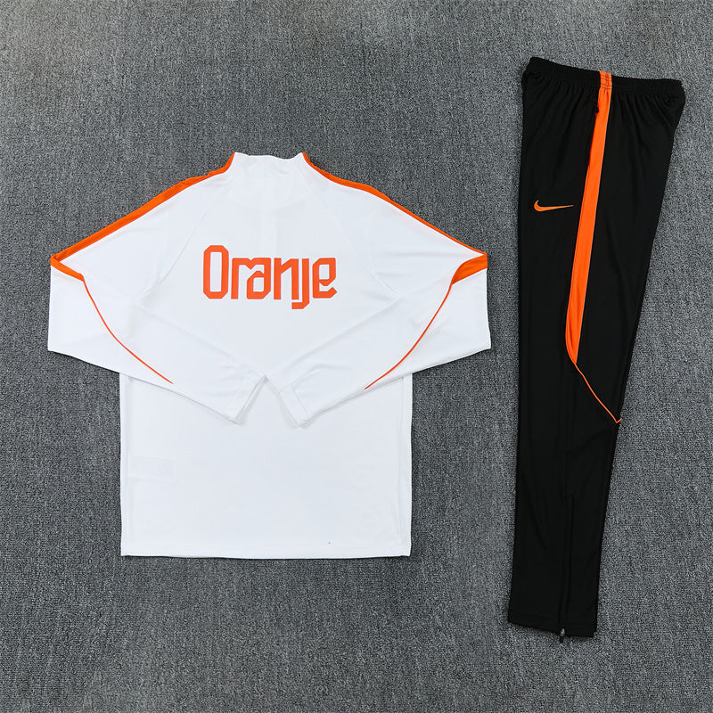 Netherlands Tracksuit-White and Black