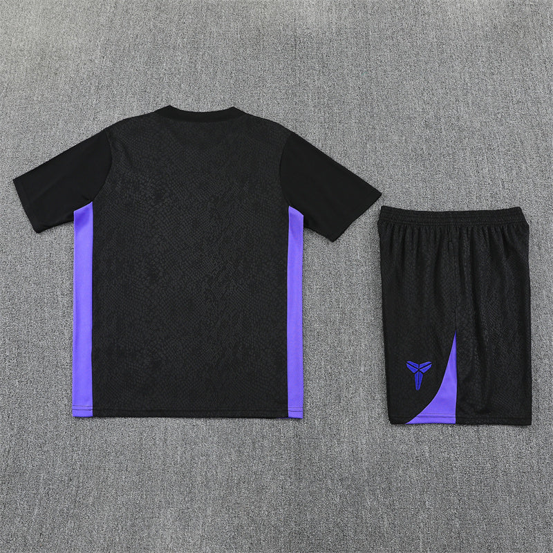 Barcelona Shorts Set-Black and Purple