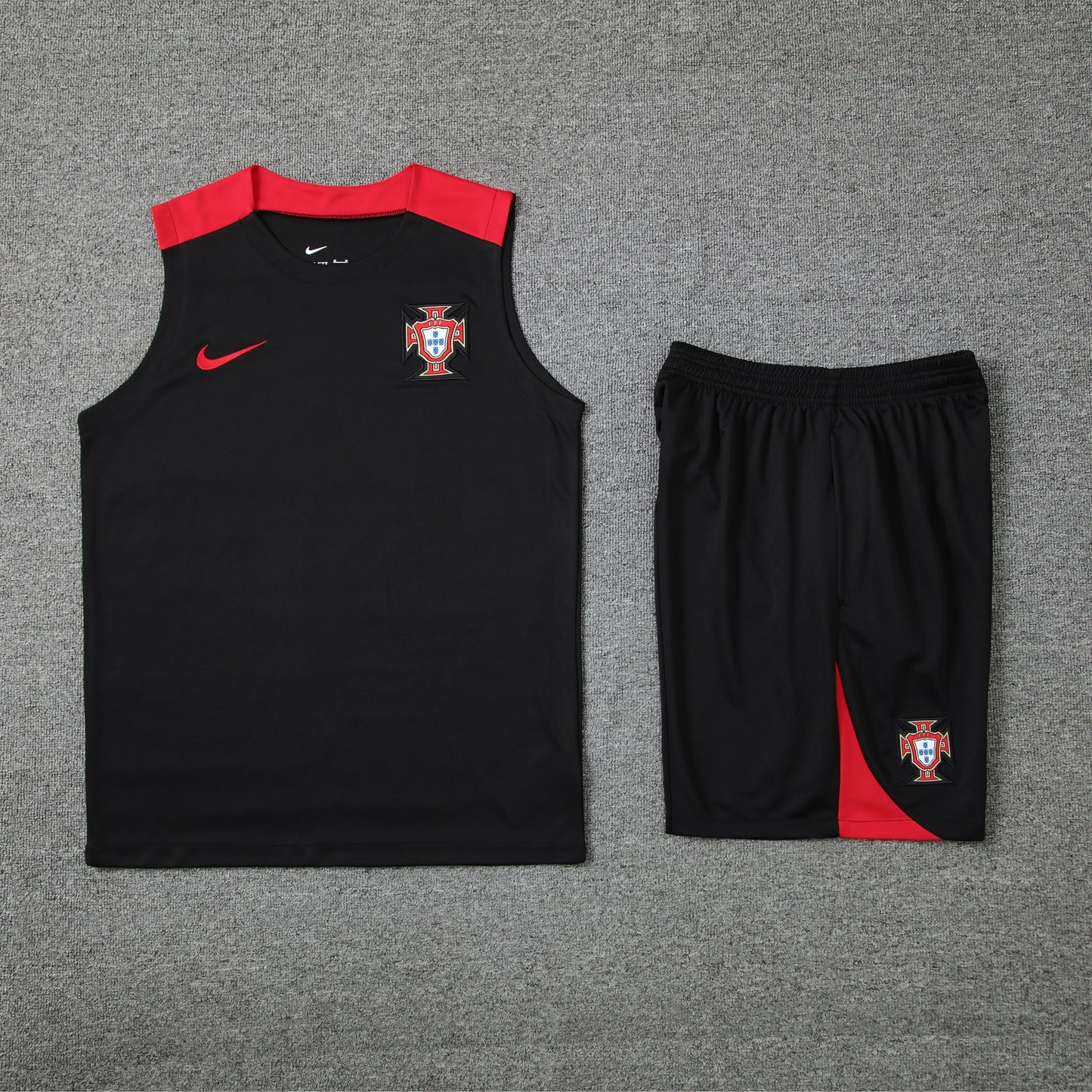 Portugal Vest Set-Black and Red
