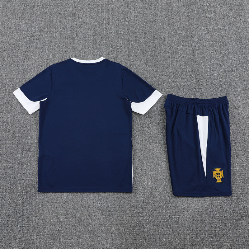Portugal Shorts Set-Dark Blue and White