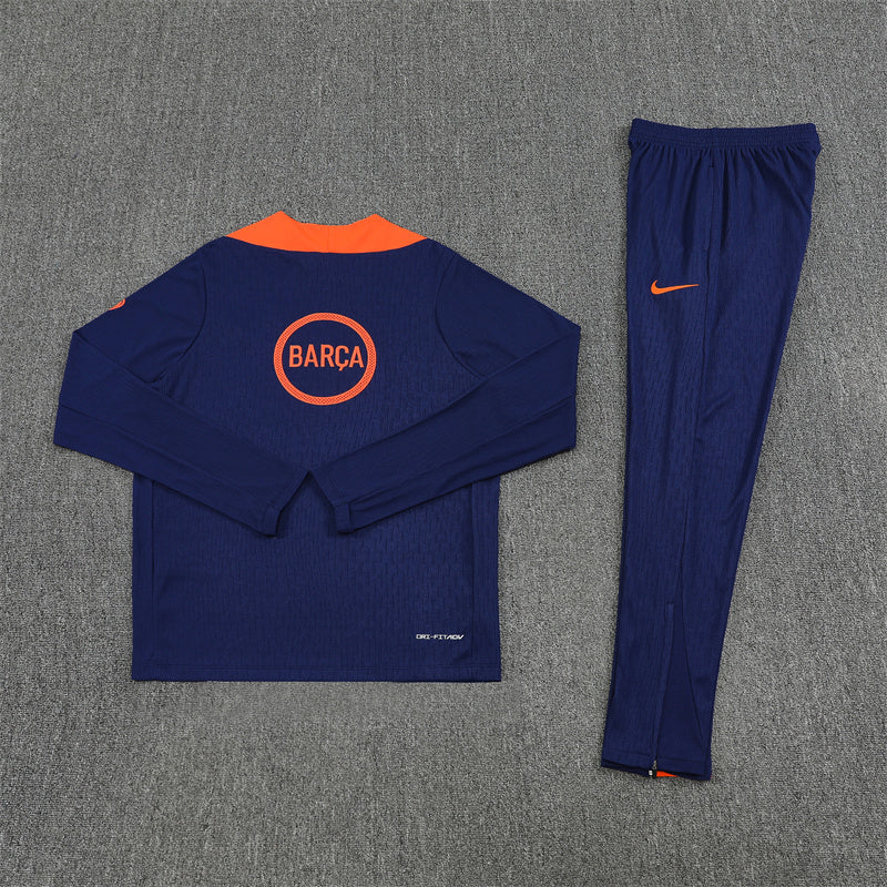 Barcelona Tracksuit-Navy Blue, White and Orange