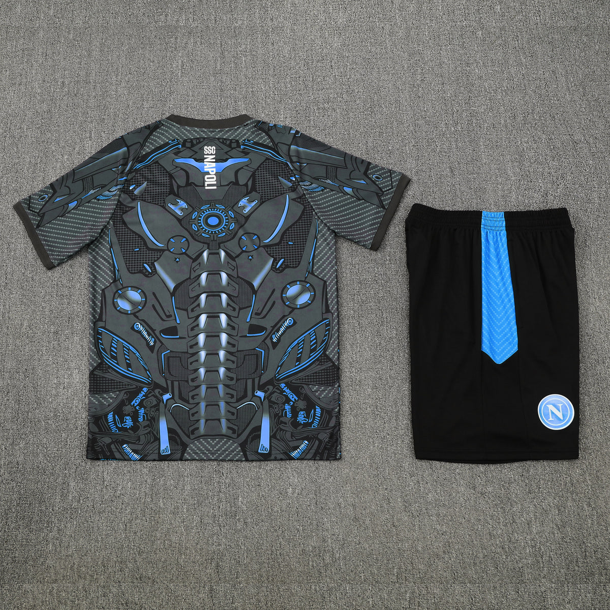 Napoli Shorts Set-Dark Grey and Black