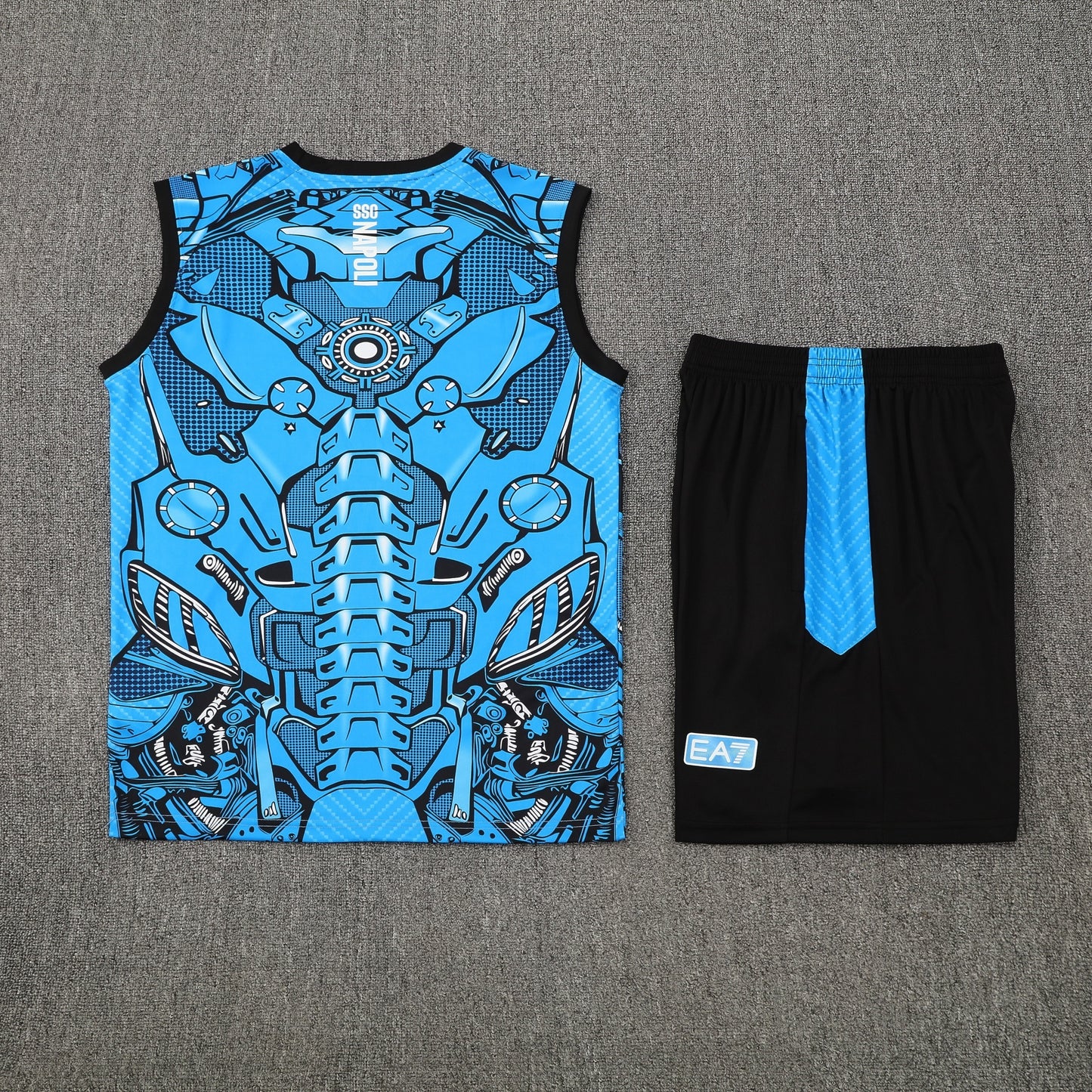 Napoli Vest Set-Blue and Black