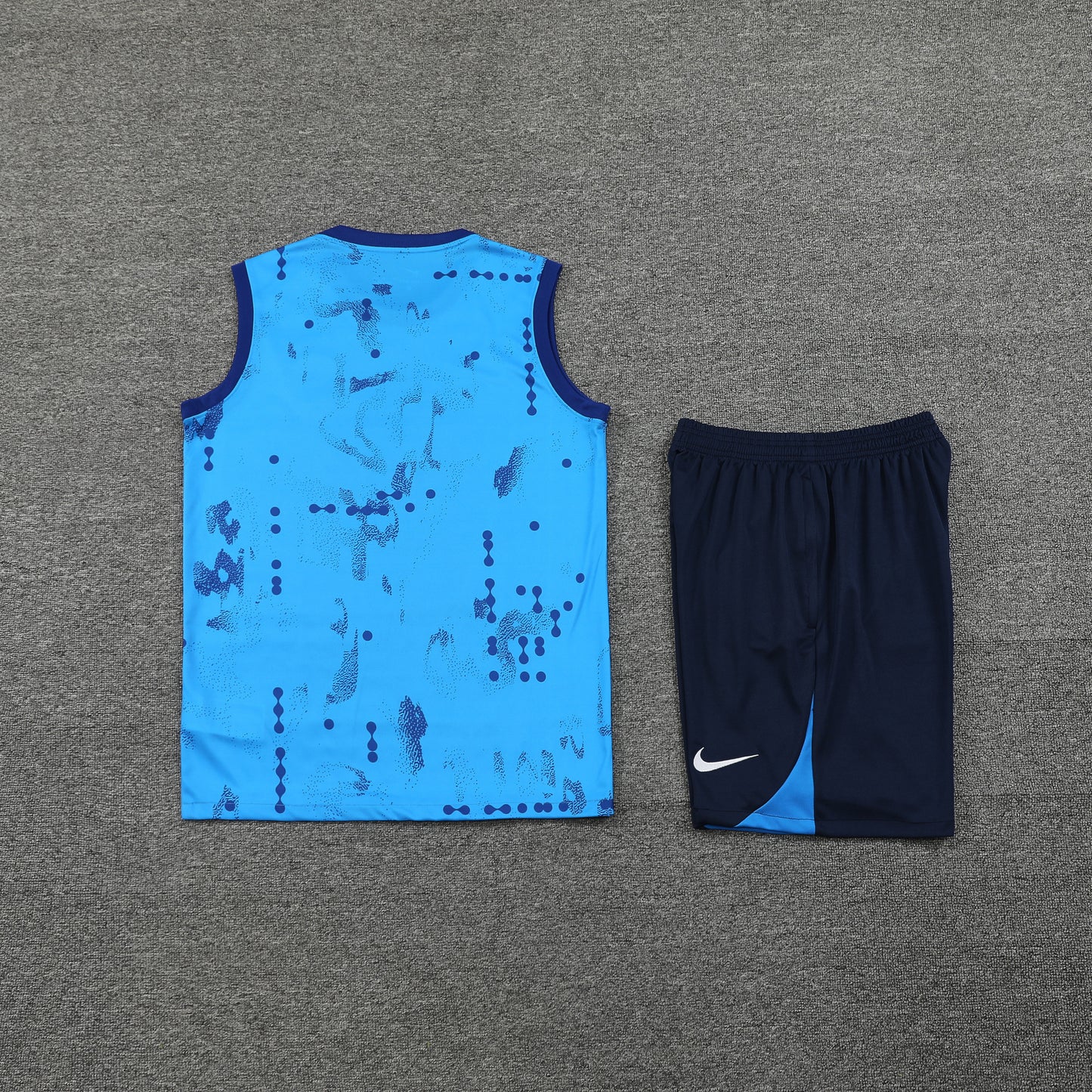 Chelsea Vest Set-Blue and Navy Blue