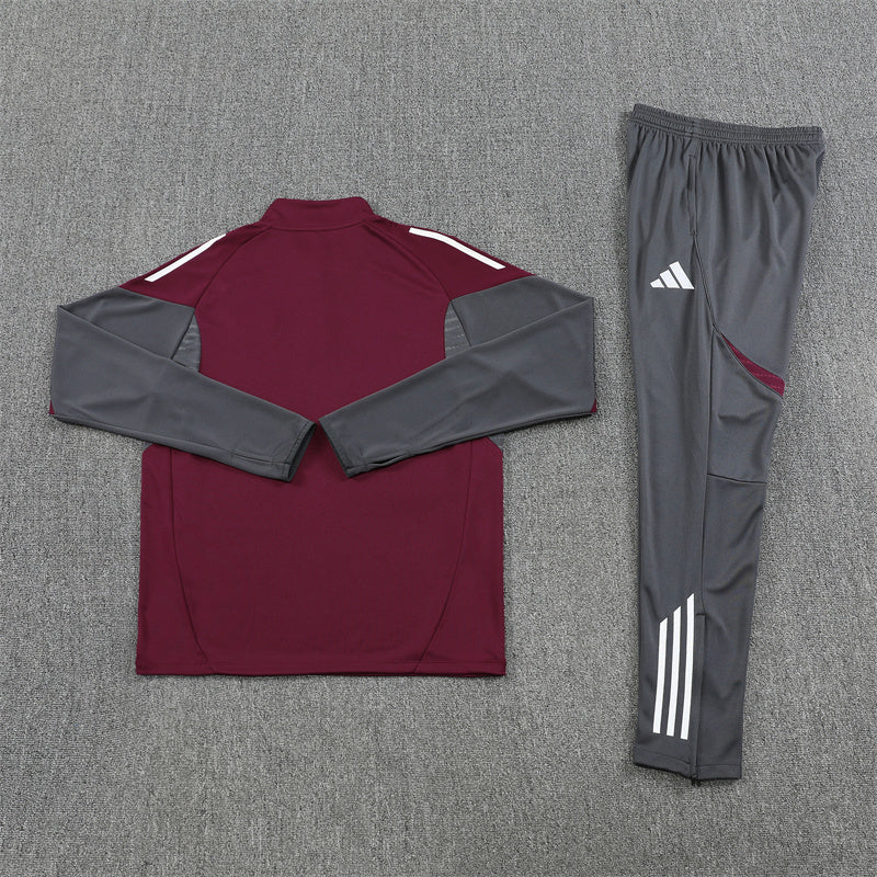 Arsenal Tracksuit-Cherry Red and Grey