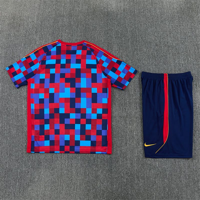 Barcelona Shorts Set-Red and Blue