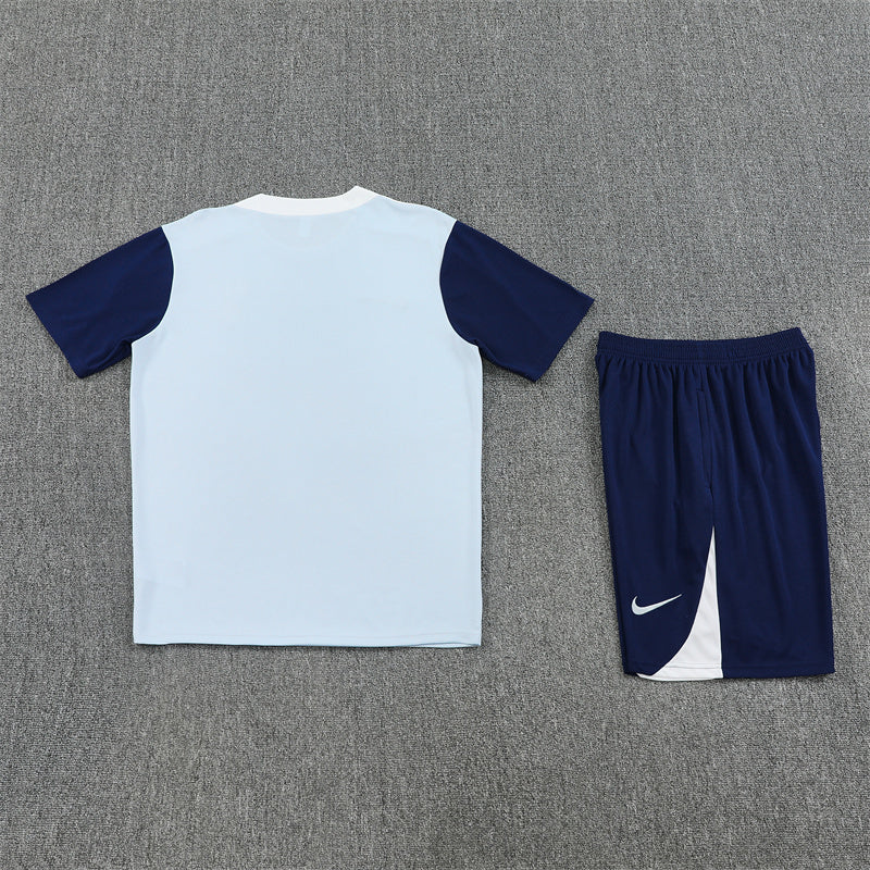 Tottenham Shorts Set-White and Navy Blue