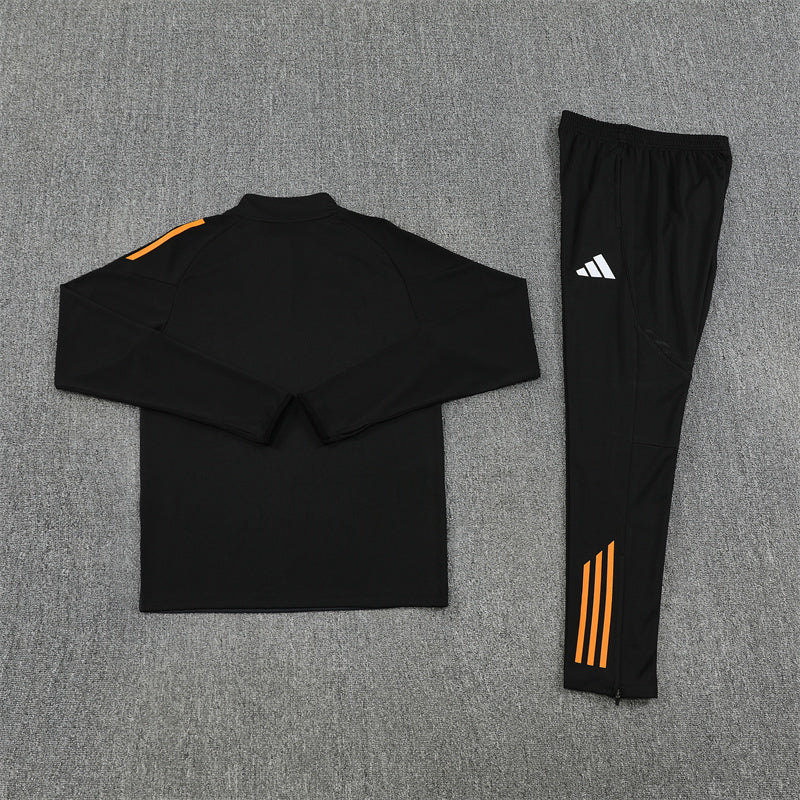 Real Madrid Tracksuit-Black and Golden