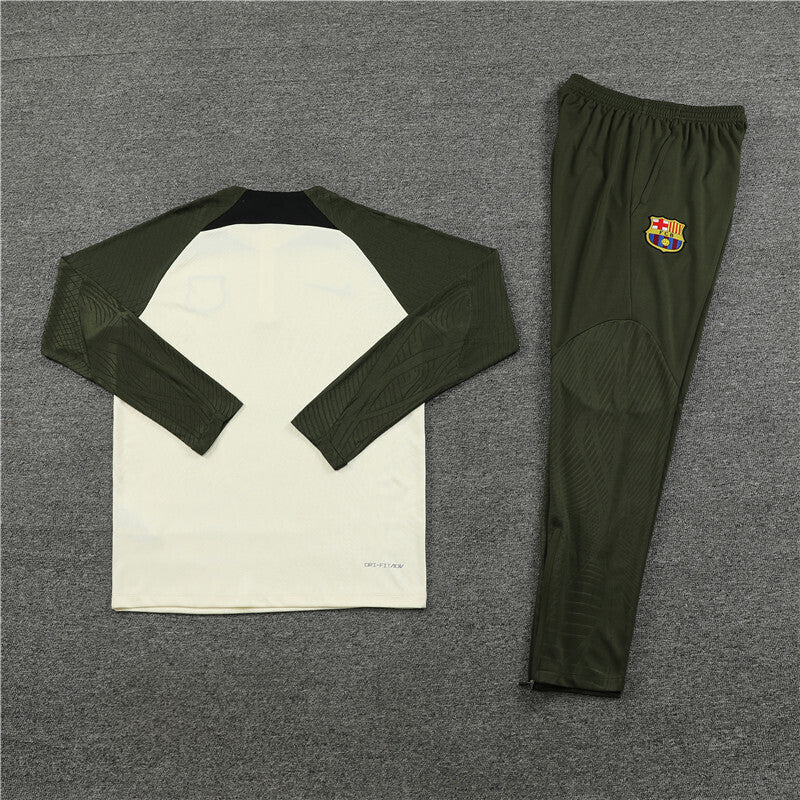 Barcelona Tracksuit-Cream and Dark Green