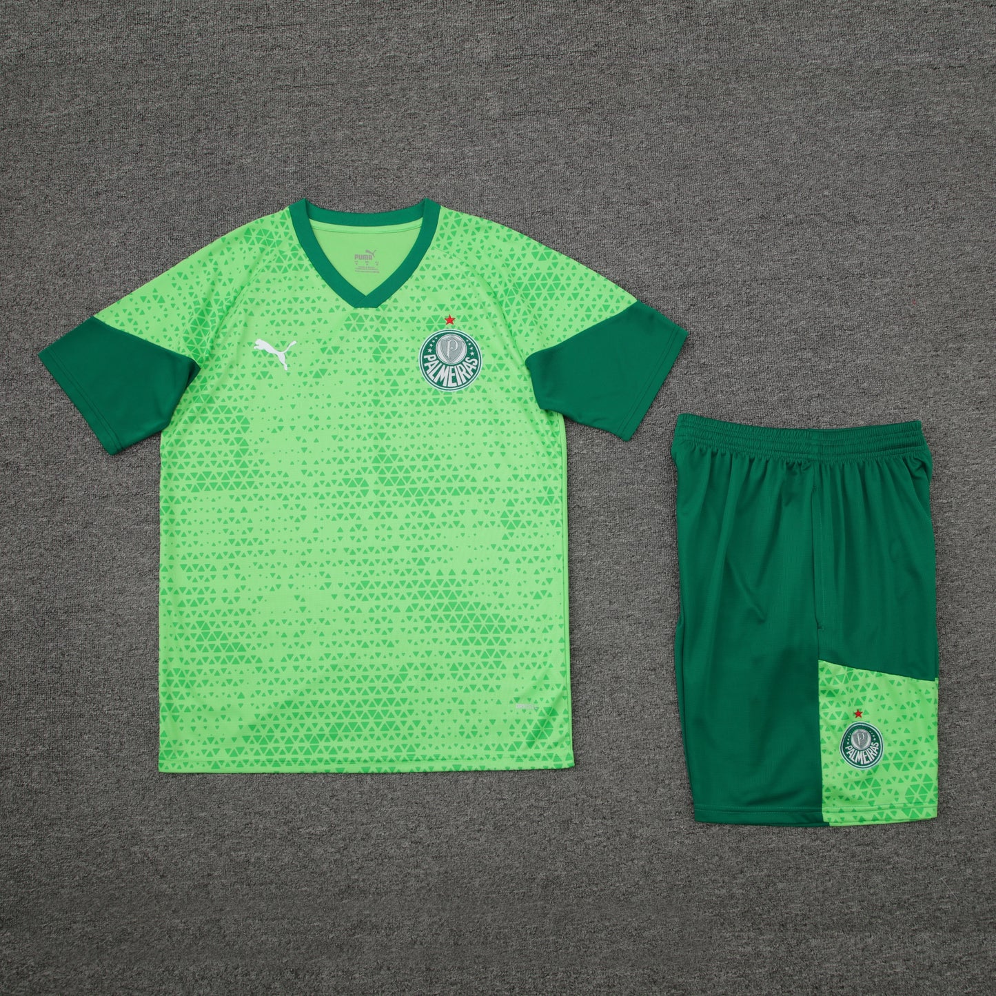 Palmeiras Shorts Set-Green and Dark Green