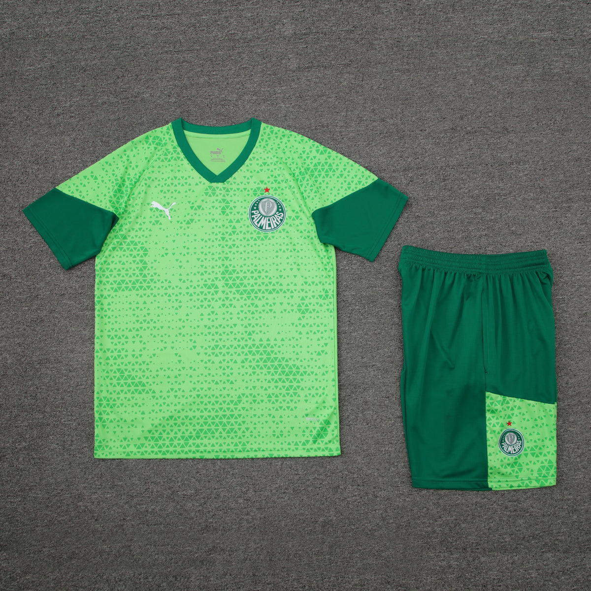 Palmeiras Shorts Set-Green and Dark Green