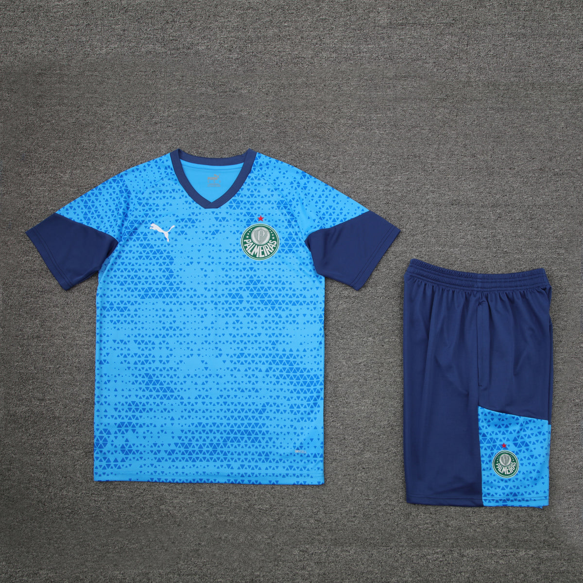Palmeiras Shorts Set-Blue and Dark Blue