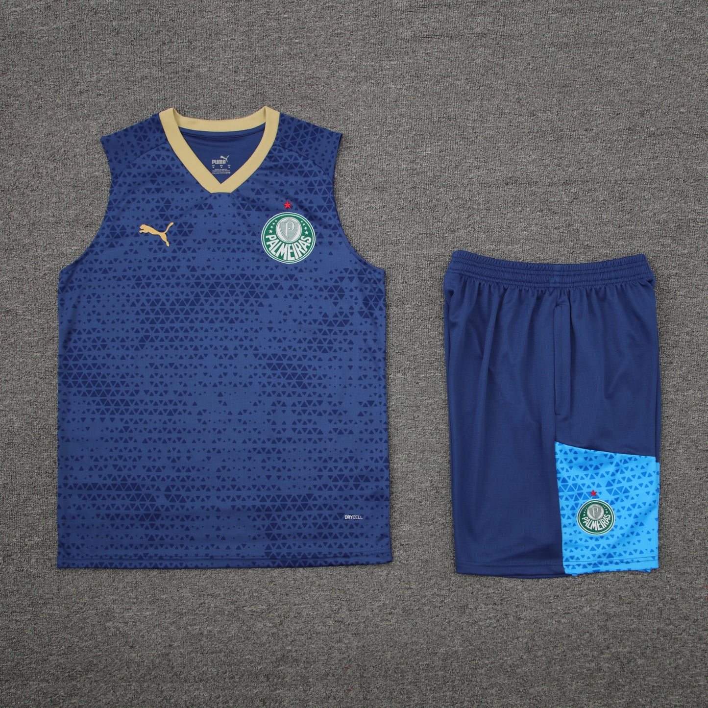 Palmeiras Vest Set-Navy Blue and Light Blue