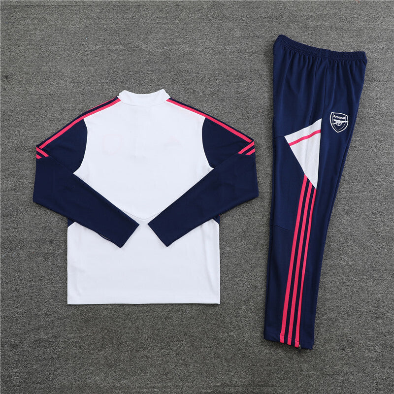 Arsenal Tracksuit-White and Dark Blue