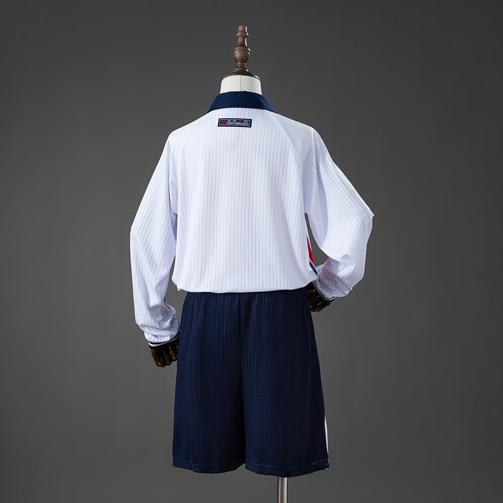 England 1998 Home Retro Long-Sleeved Kids Kit