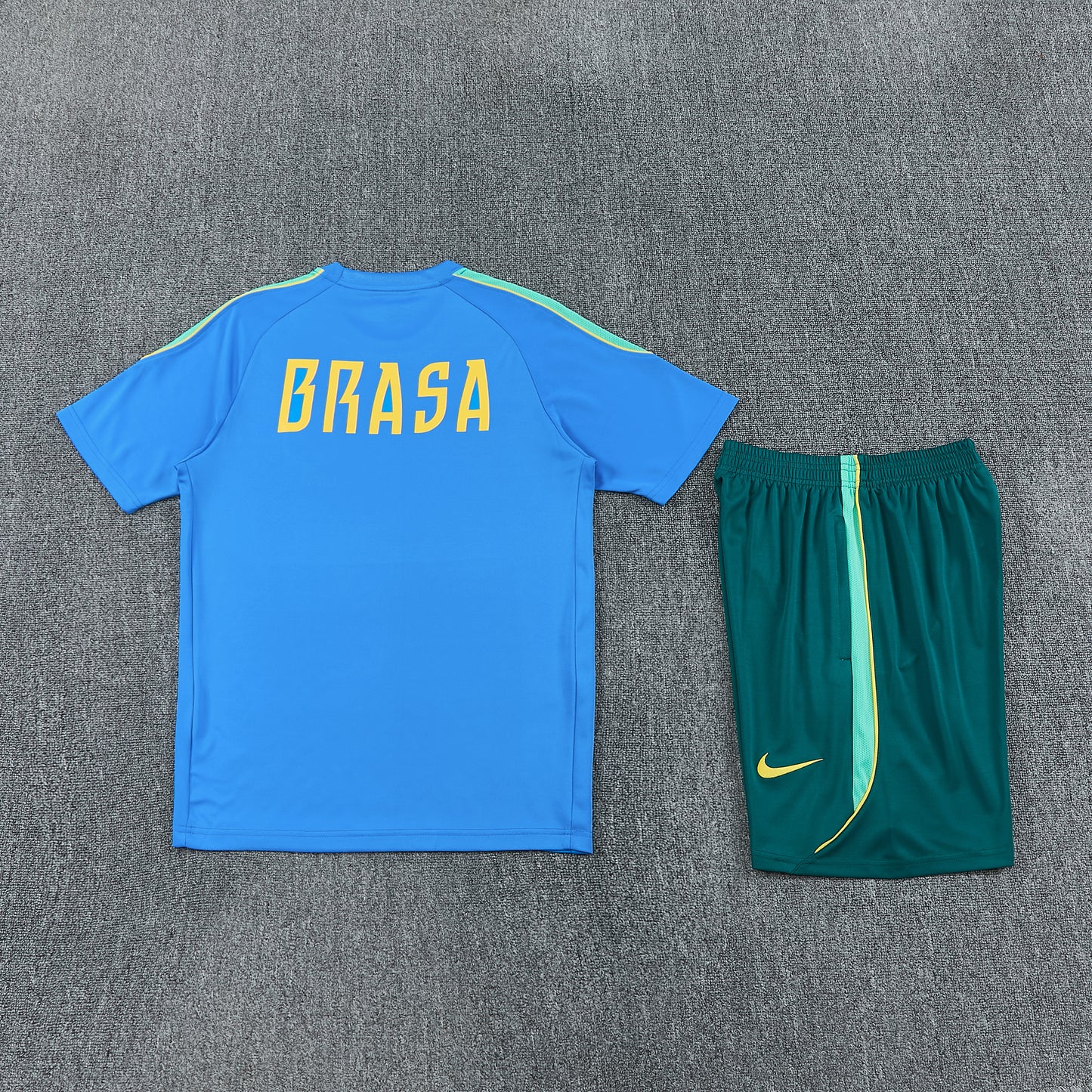 Brazil Shorts Set-Blue and Dark Green