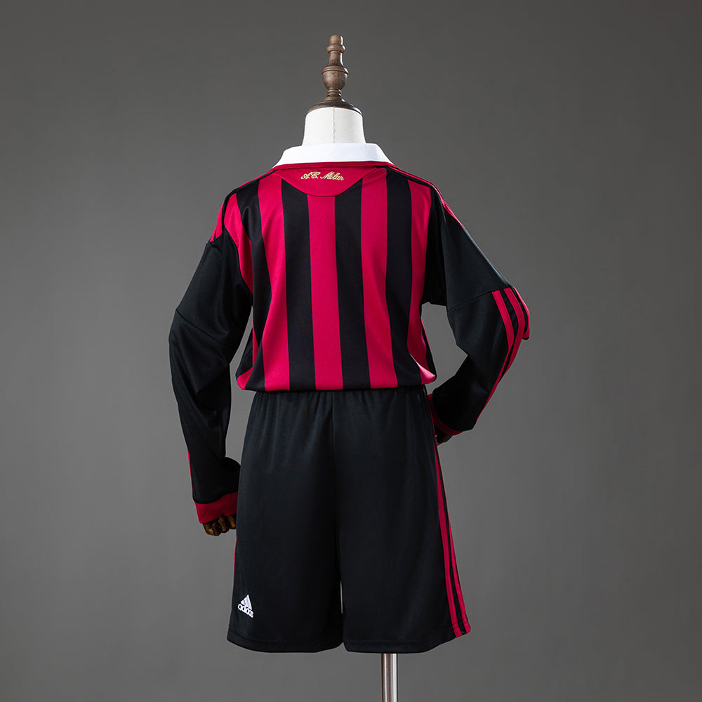 AC Milan 09/10 Home Retro Long Sleeve Kids Kit