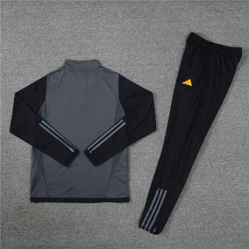 Real Madrid Tracksuit-Dark Grey and Black
