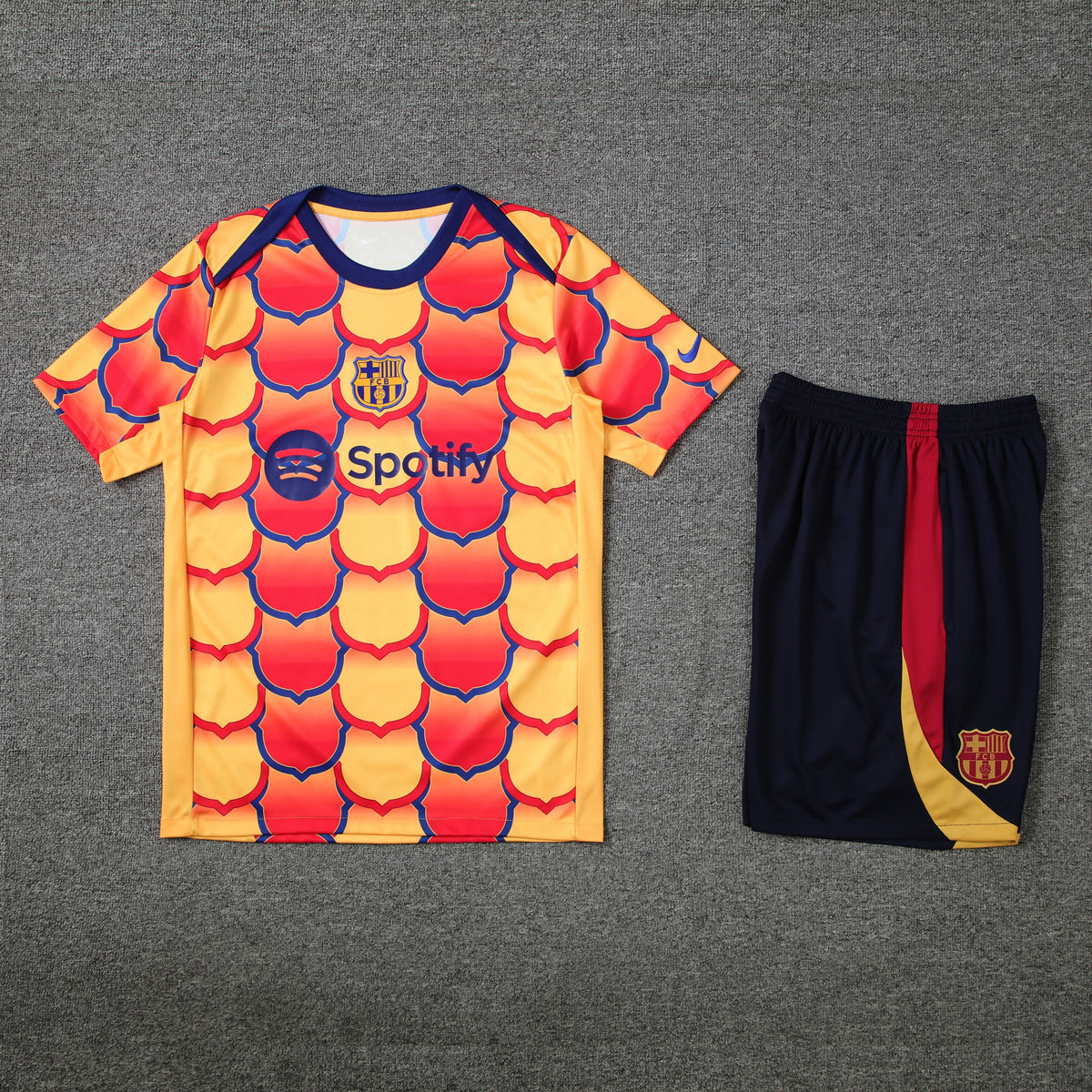Barcelona Shorts Set-Red, Orange and Black