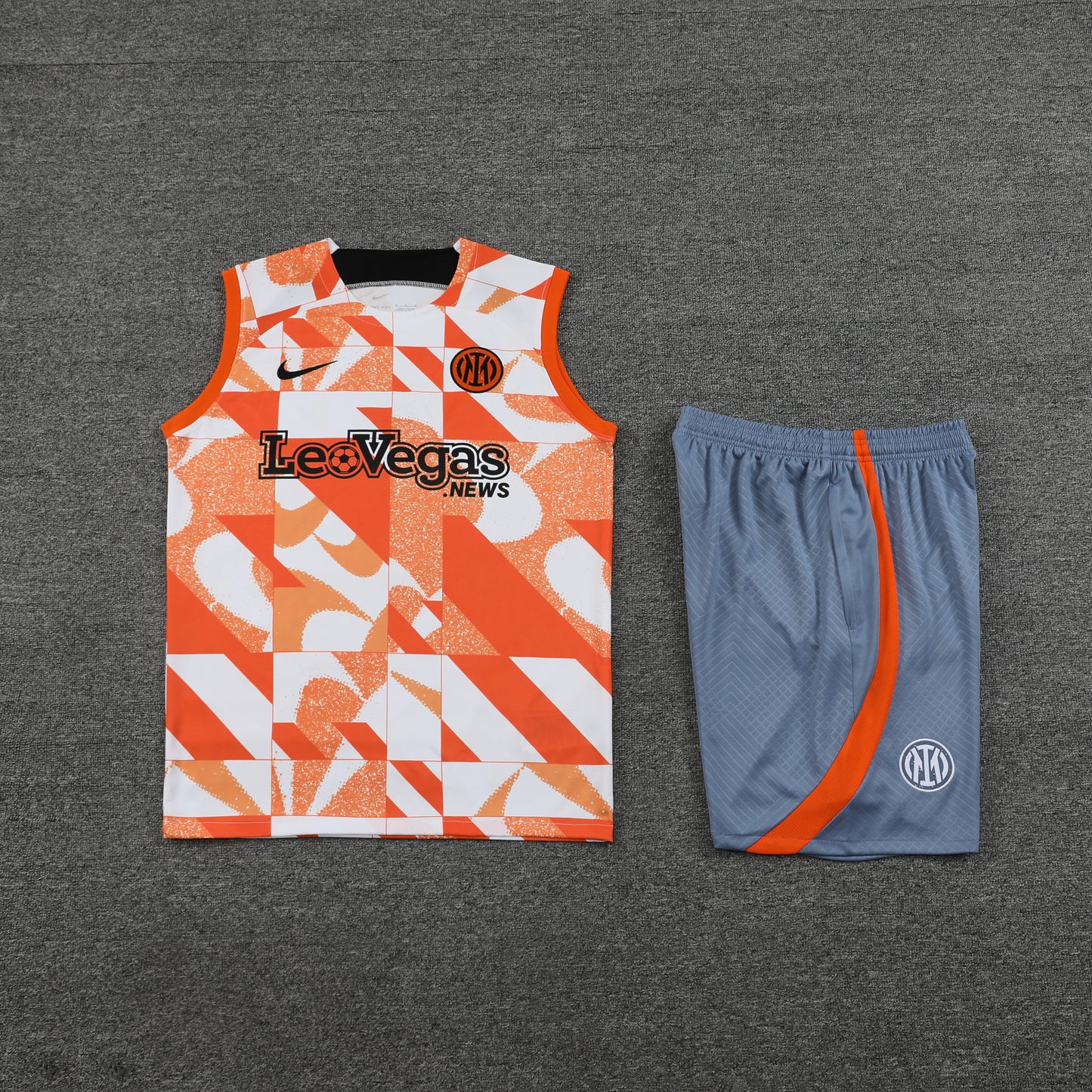 Inter Milan Vest Set-Orange, White and Grey