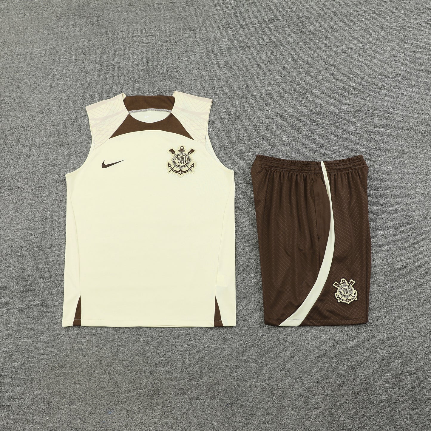 Corinthians Vest Set-Cream and Brown