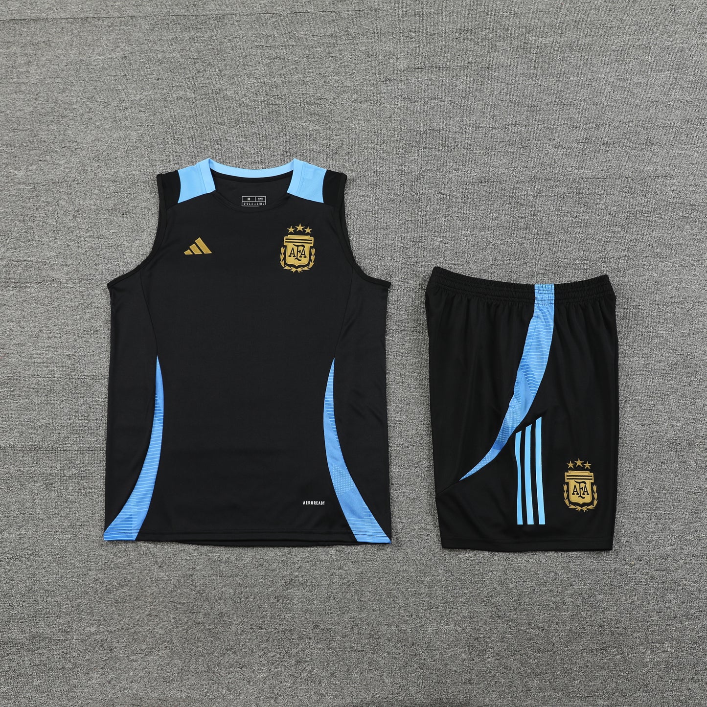Argentina Vest Set-Black and Blue