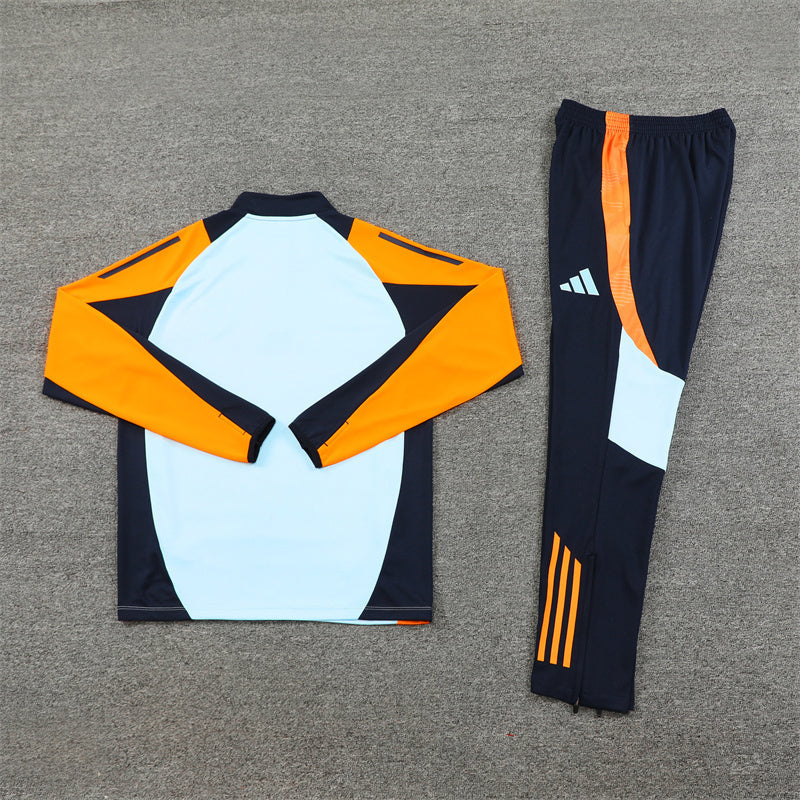 Real Madrid Tracksuit-Off White, Orange and Black
