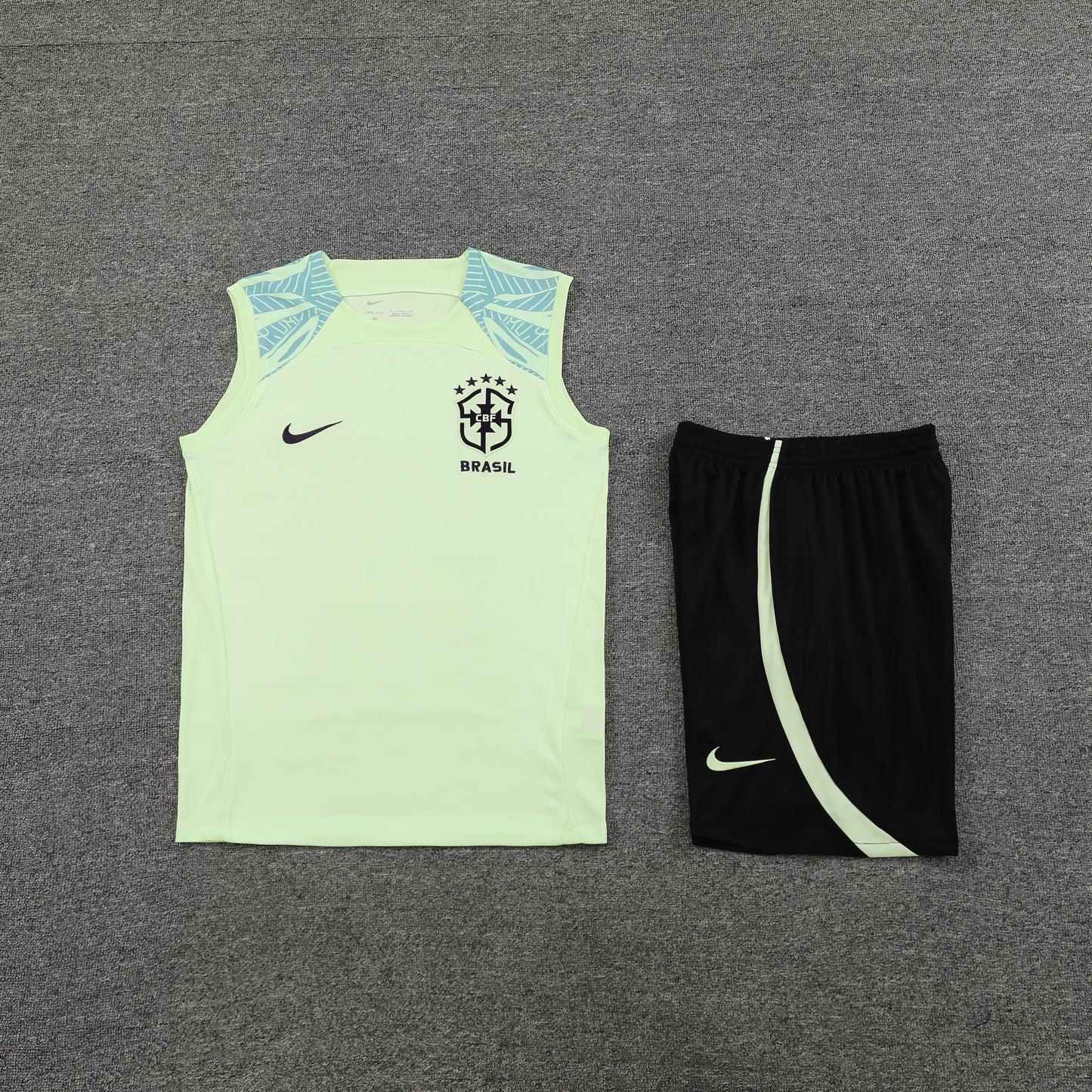 Brazil Vest Set-Light Green and Black