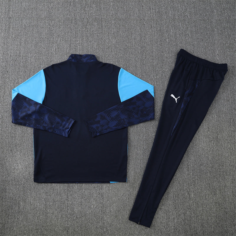 Olympique de Marseille Tracksuit-Navy Blue and Light Blue