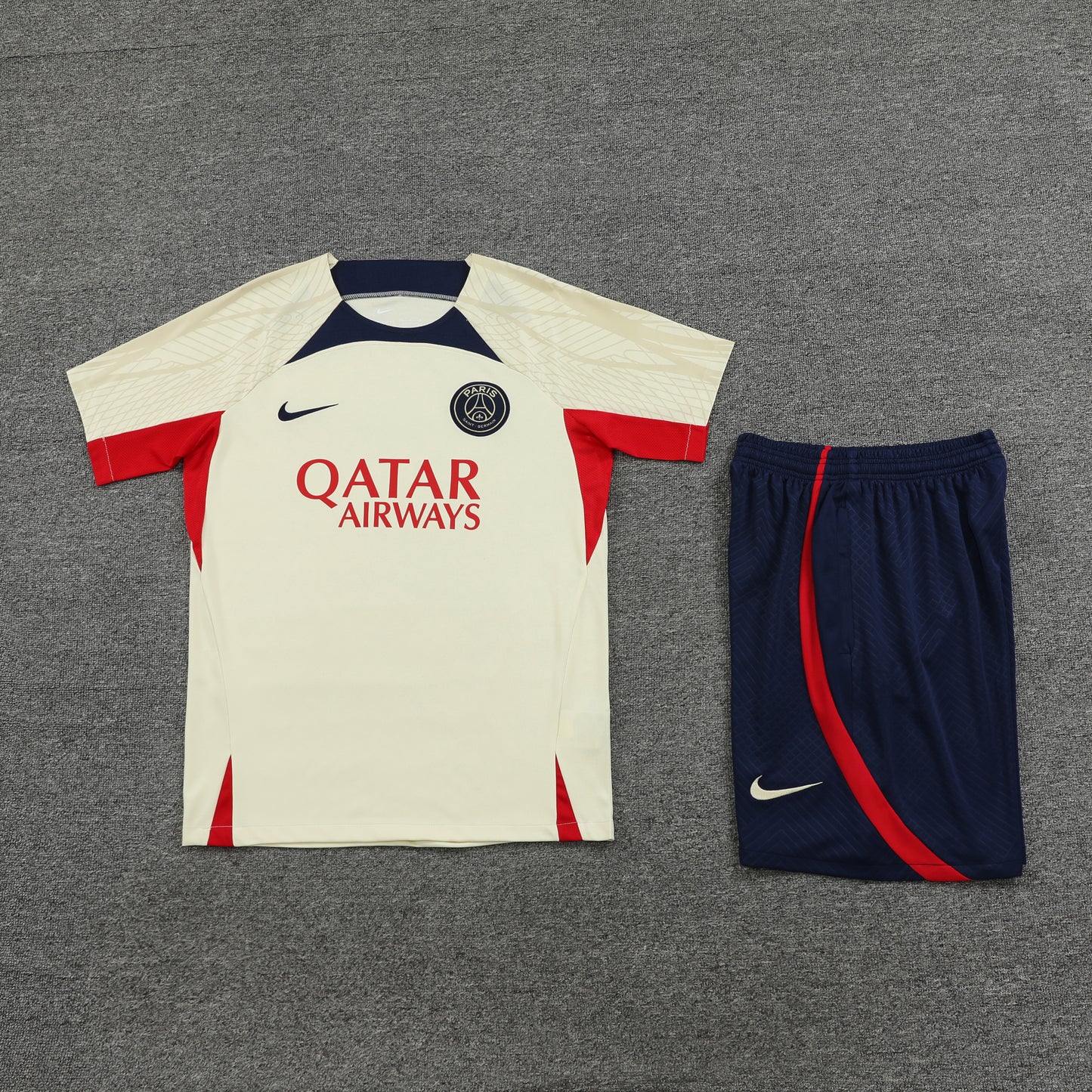 PSG Shorts Set-Cream and Navy Blue