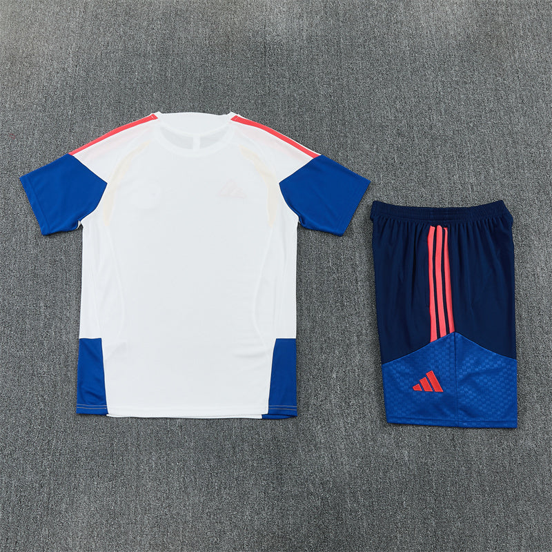 Columbia Shorts Set-White and Navy Blue