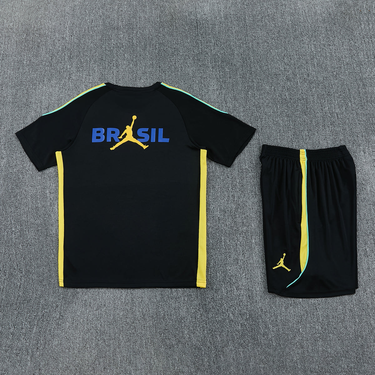 Brazil Shorts Set-Black and Yellow
