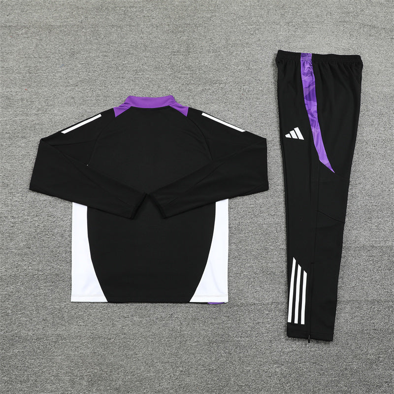 Real Madrid Tracksuit-White, Purple and Black