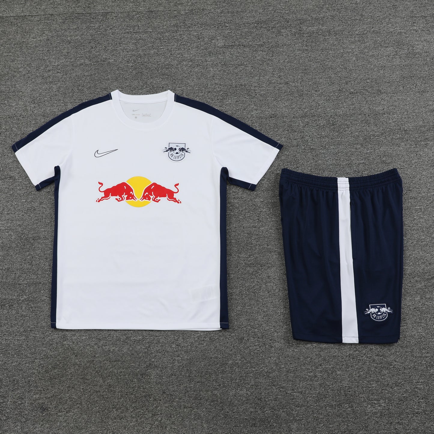 RP Leipzig Shorts Set-White and Navy Blue