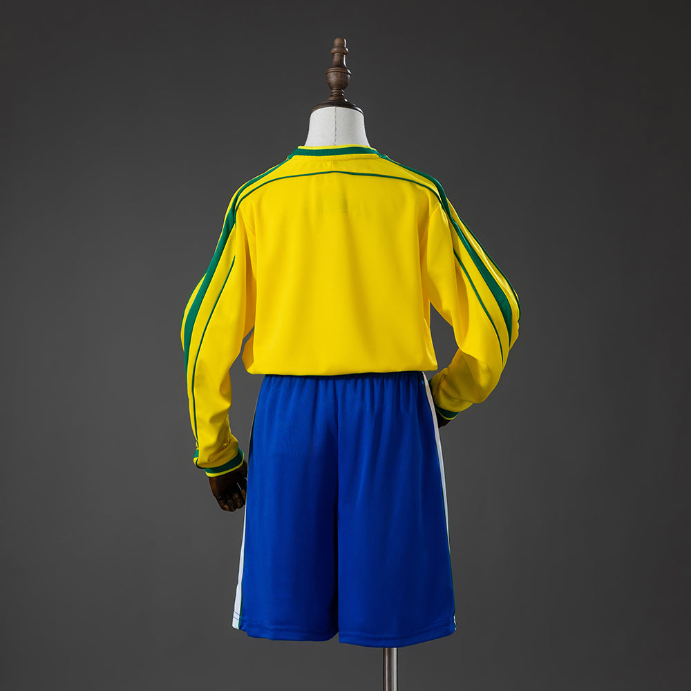 Brazil 1998 Home Retro Long Sleeve Kids Kit