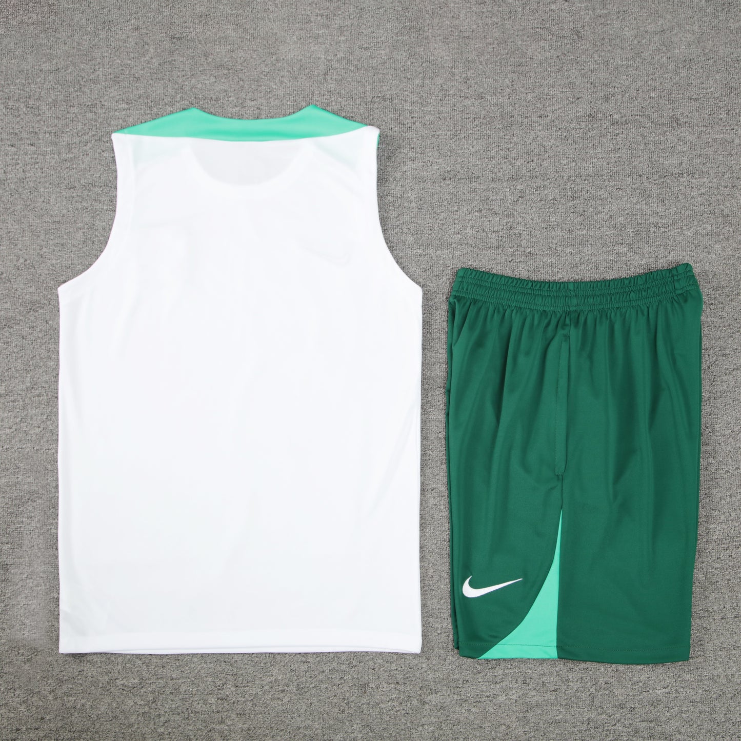 Portugal Vest Set-White and Dark Green