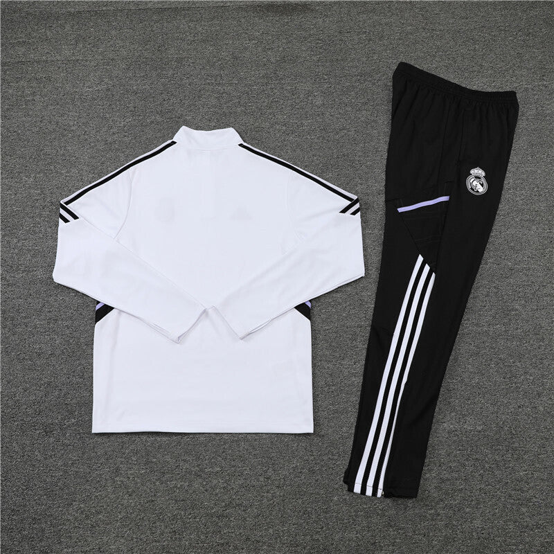 Real Madrid Tracksuit-White and Black