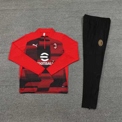 AC Milan Tracksuit-Red and Black