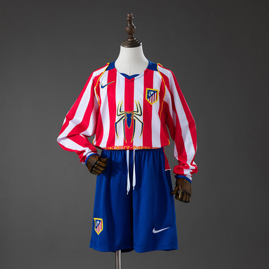 Atletico Madrid 04/05 Home Retro Long Sleeve Kids Kit