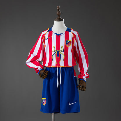 Atletico Madrid 04/05 Home Retro Long Sleeve Kids Kit