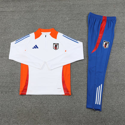 Japan Tracksuit-White, Orange and Dark Blue