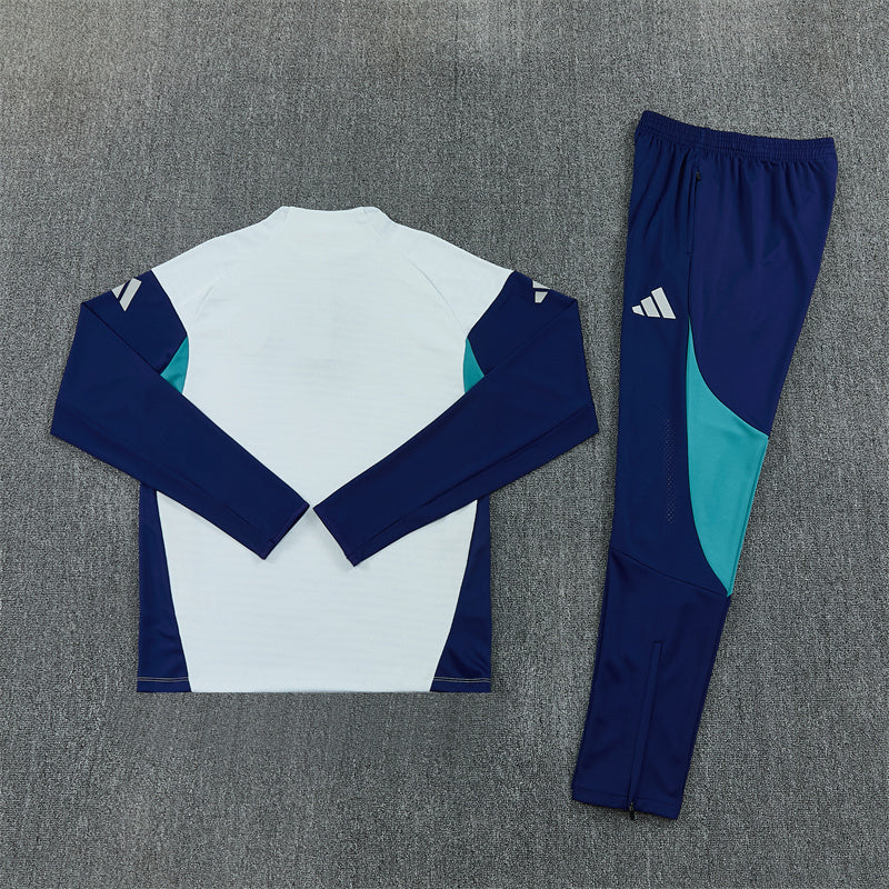 Arsenal Tracksuit-White and Navy Blue